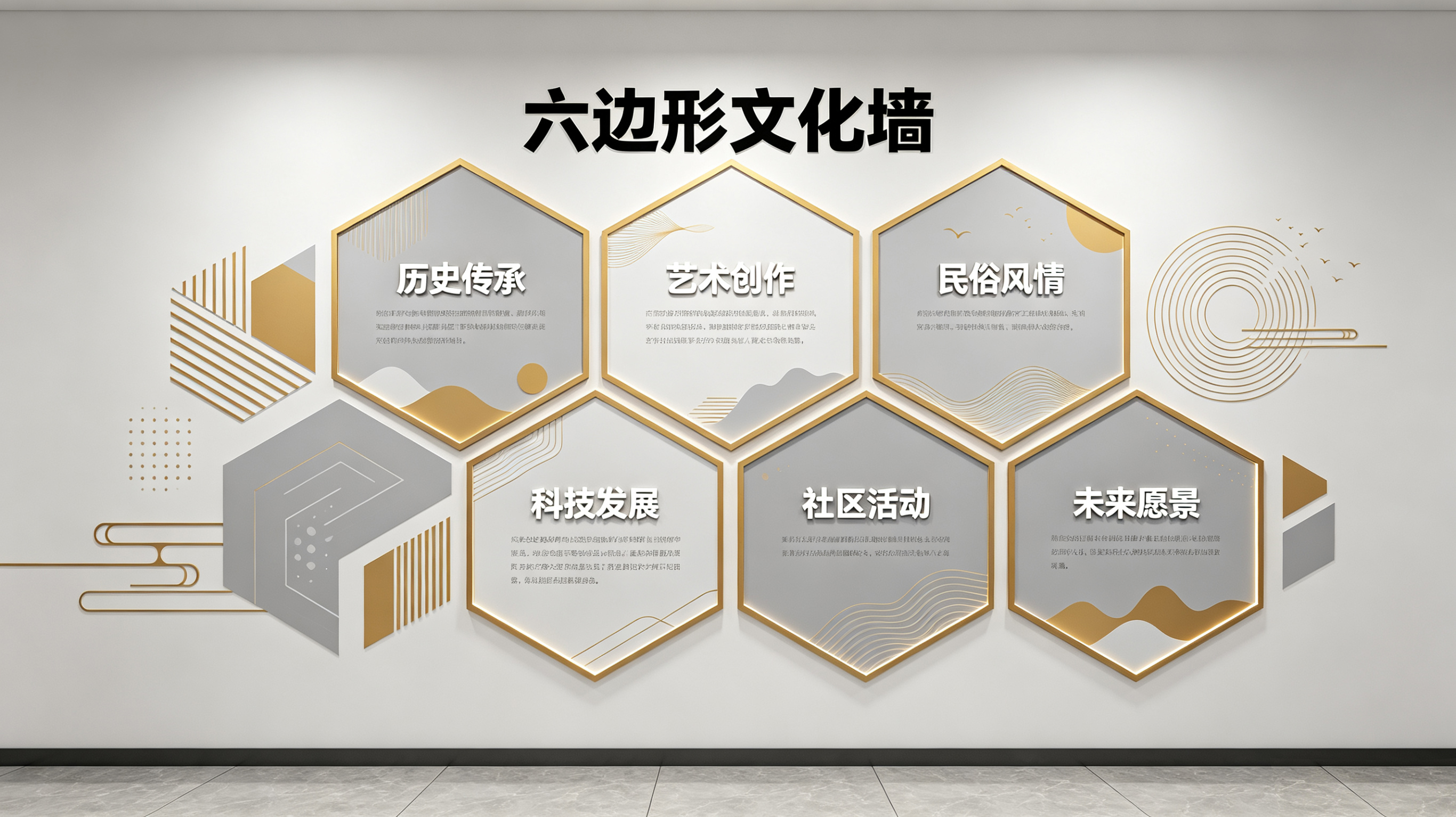 镇江企业文化墙 | 六边形信息美学